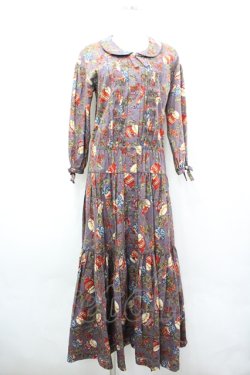 画像1: PINK HOUSE / いちごジャム総柄ワンピース  パープル I-26-04-06-082-LO-OP-SA-ZI