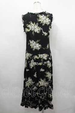 画像3: PINK HOUSE / すずらんプリントノースリーブワンピース  黒 I-26-04-06-084-LO-OP-SA-ZI