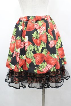 画像3: Emily Temple cute / Contrast ストロベリースカート  黒Ｘ赤 I-26-04-06-086-ET-SK-SA-ZI