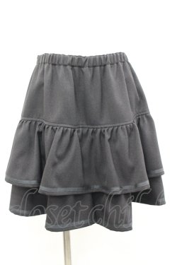 画像1: MILK / 2段フリルラインスカパン  黒 I-26-04-06-088-ML-PA-SA-ZI