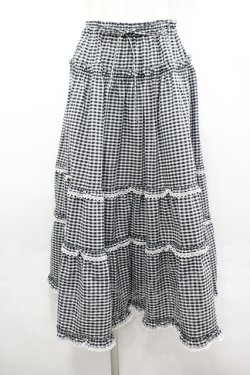 画像1: PINK HOUSE / ドビーギンガムスカート  黒Ｘ白チェック I-26-04-06-089-LO-SK-SA-ZI