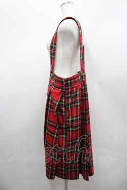 画像2: HEIHEI / タータンチェック吊りスカート  赤チェック I-26-04-06-094-PU-SK-SA-ZI
