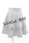 BPN / 馬車刺繍スカート M グレーＸ青Ｘ黒 I-26-04-06-095-GO-SK-SA-ZI