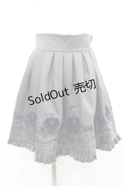 画像1: BPN / 馬車刺繍スカート M グレーＸ青Ｘ黒 I-26-04-06-095-GO-SK-SA-ZI