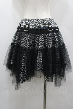 画像3: ALGONQUINS / スカルゼブラ柄イレヘムミニスカート  ブラック×ホワイト I-26-04-06-099-AL-SK-SA-ZI