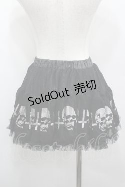 画像4: GLAVIL / スカル&逆十字ptミニスカート  ブラック×シルバー I-26-04-06-100-PU-SK-SA-ZI