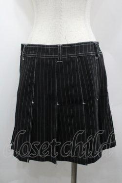 画像2: ALGONQUINS / ストライププリーツスカート  ブラック I-26-04-06-101-AL-SK-SA-ZI