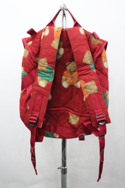 画像3: PINK HOUSE / くま柄キルティングリュック  赤 I-26-04-06-111-LO-BG-TE-ZI