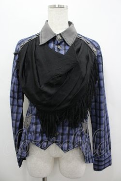 画像1: ALGONQUINS / スカーフ重ね風チェックシャツ  ブルー I-26-04-06-012-AL-BL-SA-ZI