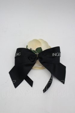 画像2: INGEBORG / カメリアリボンコサージュ  白×黒 I-26-04-06-119-LO-ZA-TE-ZI