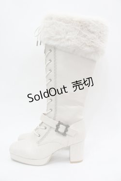 画像1: Kurumi Collaboration / ノエル・ド・メモワール レースアップブーツ LL アイボリー I-26-04-06-122-GO-SH-SA-ZI