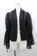 axes femme / ドロストリボン総レースボレロ  黒 I-26-04-06-002-AX-TO-SA-ZI