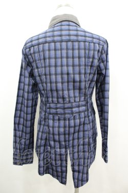 画像3: ALGONQUINS / スカーフ重ね風チェックシャツ  ブルー I-26-04-06-012-AL-BL-SA-ZI