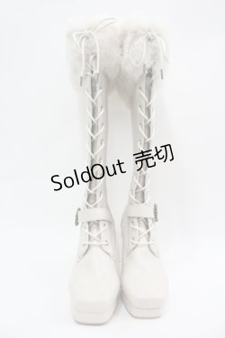 画像2: Kurumi Collaboration / ノエル・ド・メモワール レースアップブーツ LL アイボリー I-26-04-06-122-GO-SH-SA-ZI