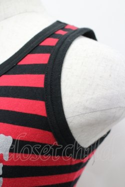 画像2: PEACE NOW / ボーダー&メッセージptタンクトップ M レッド×ブラック I-26-04-06-015-PU-TO-SA-ZI