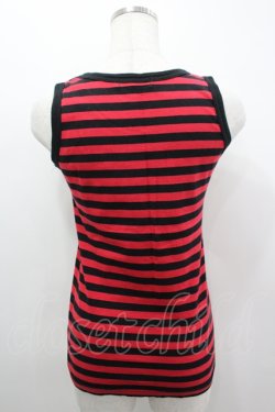 画像3: PEACE NOW / ボーダー&メッセージptタンクトップ M レッド×ブラック I-26-04-06-015-PU-TO-SA-ZI
