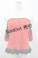 GLAVIL / 袖付きベアトップ  レッド I-26-04-06-016-PU-TO-SA-ZI