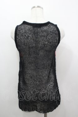 画像3: BPN / モヘアクロスノースリーブニット  ブラック×レッド I-26-04-06-017-GO-TO-SA-ZI