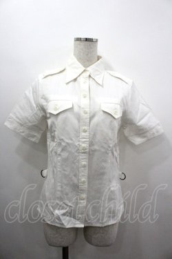 画像1: BPN / 半袖オフィサーシャツ M ホワイト I-26-04-06-018-GO-BL-SA-ZI
