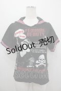 SEX POT ReVeNGe / セーラー襟Tシャツ  ブラック×ピンク I-26-04-06-019-SP-TS-SA-ZI