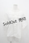 PINK HOUSE / フランス製レース使い襟付きブラウス  白 I-26-04-06-020-LO-BL-SA-ZI
