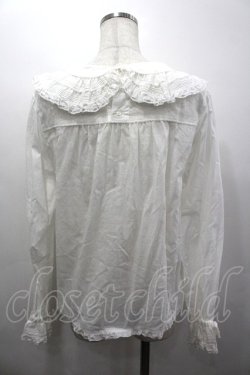 画像2: PINK HOUSE / ピコレース使い丸襟プルブラウス  白 I-26-04-06-024-LO-BL-SA-ZI