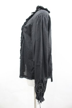 画像3: PINK HOUSE / ピンタックフリル長袖ブラウス  黒 I-26-04-06-025-LO-OP-SA-ZI