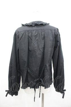 画像4: PINK HOUSE / ピンタックフリル長袖ブラウス  黒 I-26-04-06-025-LO-OP-SA-ZI
