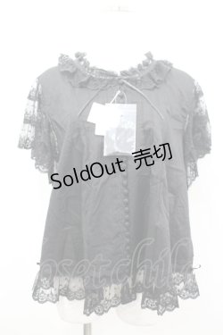 画像1: PINK HOUSE / レース半袖ブラウス  黒 I-26-04-06-026-LO-BL-SA-ZI