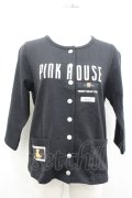 PINK HOUSE / ロゴネーム使いスナップカーディガン 3(M) 黒 I-26-04-06-028-LO-TO-SA-ZI