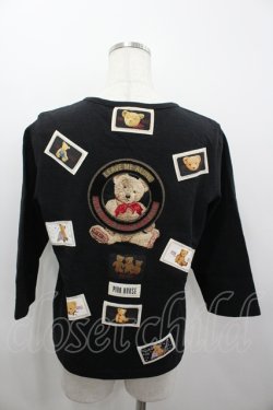 画像3: PINK HOUSE / ロゴネーム使いスナップカーディガン 3(M) 黒 I-26-04-06-028-LO-TO-SA-ZI