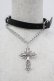 画像1: LOLITAその他(お買取対象外) / クロスチェーンベルトチョーカー  黒Ｘシルバー I-26-04-08-001-LO-AC-SA-ZI (1)
