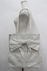 画像1: axes femme / タテ型ビッグリボントートバッグ  生成り I-26-04-08-033-AX-BG-TE-ZI (1)
