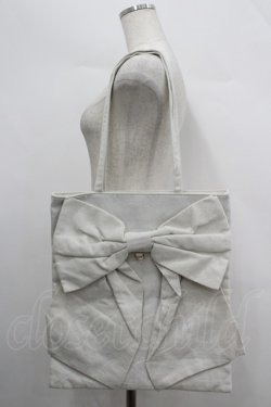 画像1: axes femme / タテ型ビッグリボントートバッグ  生成り I-26-04-08-033-AX-BG-TE-ZI