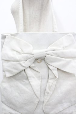 画像4: axes femme / タテ型ビッグリボントートバッグ  生成り I-26-04-08-033-AX-BG-TE-ZI