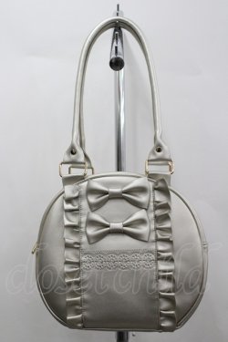 画像1: axes femme kawaii / ツインリボンラウンドハンドバッグ  ゴールド I-26-04-08-036-AX-BG-TE-ZI