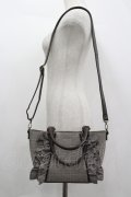 axes femme / 異素材使いフリルバッグ  ブラウン I-26-04-08-038-AX-BG-TE-ZI