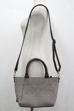 画像2: axes femme / 異素材使いフリルバッグ  ブラウン I-26-04-08-038-AX-BG-TE-ZI