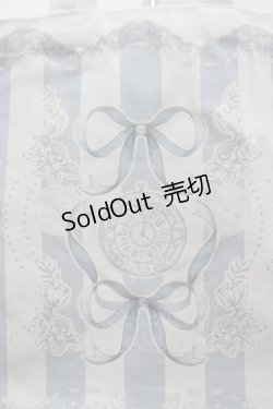 画像4: LOLITAその他(お買取対象外) / リボン時計ストライプ柄トートバッグ  サックスＸアイボリー I-26-04-08-041-LO-BG-SA-ZI