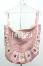 画像1: PINK HOUSE / くまさんワッペンバケツ型バッグ  ピンク I-26-04-08-045-LO-BG-SA-ZI (1)