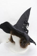画像1: LOLITAその他(お買取対象外) / リボン魔女ハット  黒 I-26-04-08-047-LO-AC-SA-ZI (1)