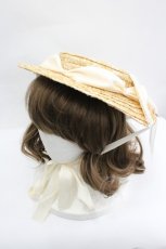 画像1: LOLITAその他(お買取対象外) / レースリボン麦わらハット  ブラウンｘベージュ I-26-04-08-048-LO-AC-SA-ZI (1)
