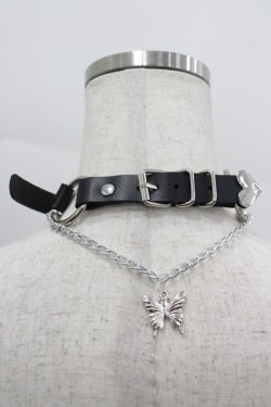 画像2: LOLITAその他(お買取対象外) / クロスチェーンベルトチョーカー  黒Ｘシルバー I-26-04-08-001-LO-AC-SA-ZI