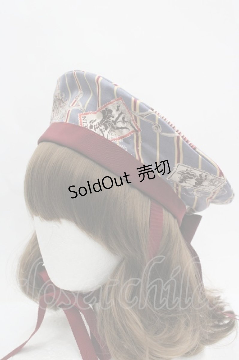 画像1: ALICE and the PIRATES / Teufel von Hameln柄ベレー帽  ブルー I-26-04-08-055-PA-AC-SA-ZI (1)