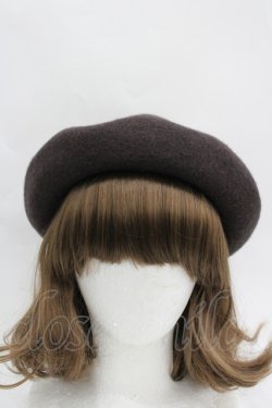 画像2: m petit by misako / ロゴ刺繍入りバスクベレー  ブラウン I-26-04-08-058-LO-AC-HR-ZI