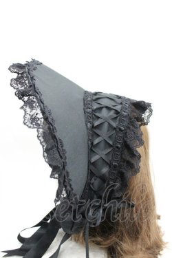 画像3: ALICE and the PIRATES / レースリボン薔薇ハーフボンネット  黒 I-26-04-08-059-PA-AC-SA-ZI