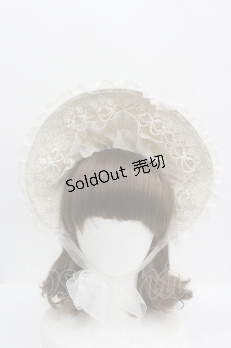 画像1: LOLITAその他(お買取対象外) / レースフリルハーフボンネット  アイボリー I-26-04-08-060-LO-AC-SA-ZI (1)