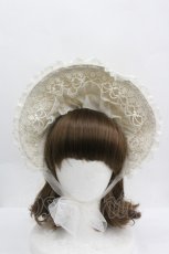 画像1: LOLITAその他(お買取対象外) / レースフリルハーフボンネット  アイボリー I-26-04-08-060-LO-AC-SA-ZI (1)