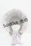 LOLITAその他(お買取対象外) / レースプリント&リボンハーフボンネットセット  ラベンダー I-26-04-08-061-LO-AC-SA-ZI