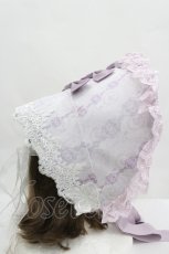 画像4: LOLITAその他(お買取対象外) / レースプリント&リボンハーフボンネットセット  ラベンダー I-26-04-08-061-LO-AC-SA-ZI (4)
